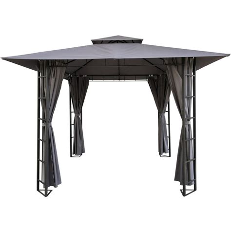 Outsunny 10' x 10' Retractable Patio <b>Gazebo</b> Pergola with UV Resistant Outdoor Canopy & Strong Steel Frame. . Gazebo big w